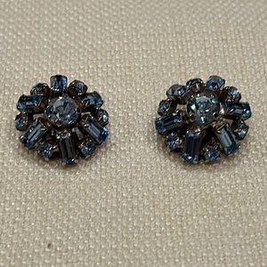 Vintage La Rel clip earrings and brooch with beautiful blue crystals